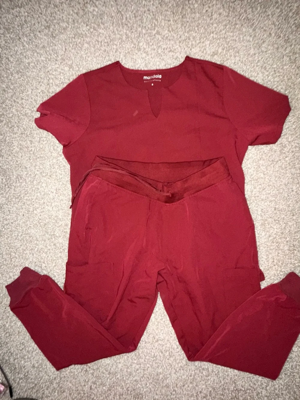 Mandala Burgundy Jogger Set — Women’s Cozy Track Pants & Top